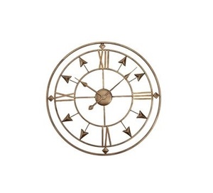 Reloj de pared de metal de hierro de alta resistencia con detalles geométricos intrincados y acabado antiguo envejecido para interiores sofisticados - Product Image 3