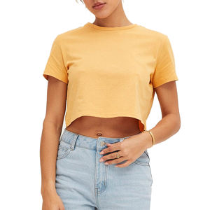 T-shirt haut court pour femme grande taille de haute qualité hauts d'été respirants fabriqués en usine au Pakistan - Product Image 1