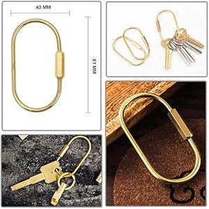 Porte-clés ovale couleur or, mousqueton en métal, clip à ressort, pour sac, porte-clés, fournitures artisanales - Product Image 1