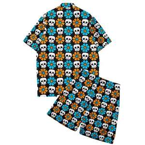 Nouveau gros Satin hommes chemises et shorts ensemble en grande taille à 5XL été chaud partout imprimer hawaïen plage porter motif 3D - Product Image 4