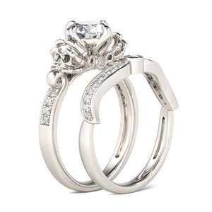Jeulia Classic Round Cut <b>Skull</b> <b>Ring</b> Set-Perfect Gift - Product Image 1