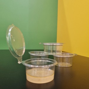 Venta directa de fábrica de calidad alimentaria Mini desechable PET plástico transparente porción contenedor salsa condimento taza contenedor con tapas 60ml - Product Image 2