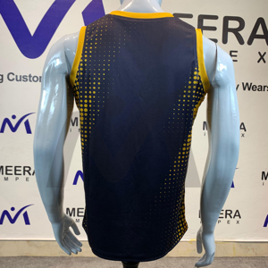 Recién llegado, camisetas de baloncesto de Color amarillo marino, impresión por sublimación personalizada, tela de poliéster transpirable, Camiseta deportiva de talla grande - Product Image 3