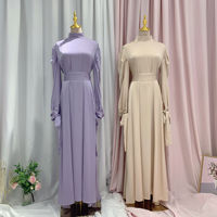 Nouveautés 2024 ODM Dubaï Abaya arabe pour femmes en polyester, grande taille, ouverte sur le devant, élégante, respirante, sans couture, anti-plis, printemps