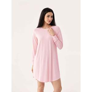 Chemise de nuit longue en bambou pour femme, style décontracté, avec poignets souples, idéale pour le printemps, ensembles de pyjama - Product Image 1