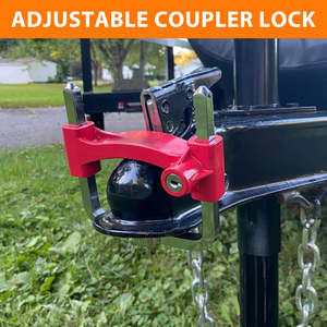 Vypart Heavy-Duty <b>Bar</b> Lock <b>Security</b> for Trailer Hitch Fitted 1-7/8 to 2-5/16 Ball Couplers Red Shackle Set - Product Image 6