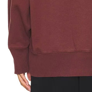 Sweat-shirt décontracté premium pour femme, coupe oversize, imprimé sur le devant, col montant, épaules tombantes, manches longues, en tissu épais - Product Image 6