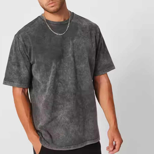 T-shirts acides pour hommes de qualité supérieure 100% coton Streetwear à séchage rapide décontracté impression de Logo personnalisé coupe surdimensionnée - Product Image 3