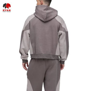 Sweat à capuche pull-over en polaire pour hommes avec logo sur le devant personnalisé Streetwear d'hiver respirant en polyester et coton mélangés OEM/ODM disponible - Product Image 3