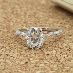 Radiant Chic Lab Grown Diamond Ring 18K Gold Oval Cut 2,50 CARAT VVS2 IGI Certified Fine Jewelry Compromiso Regalo DE BODA Mujeres - Product Image 1