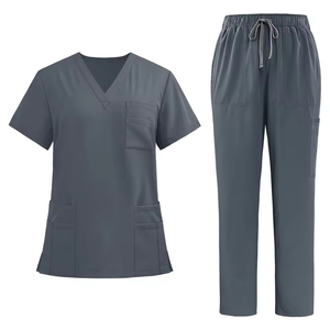 Ensemble de vêtements de gommage pour le personnel de salon, de spa et d'hôpital Tenue moderne décontractée avec haut et pantalon à manches courtes en tissu respirant - Product Image 4