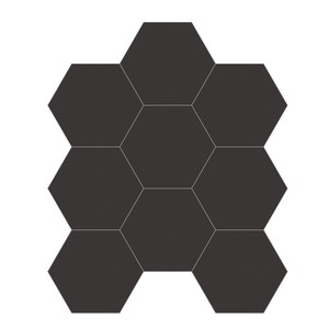 FeelTheFinish Fullbody 98mm Carbón Negro Mosaico Azulejo Porcelana Cerámica Hexagonal Azulejo para Pared Piso Diseño Interior Exterior - Product Image 1