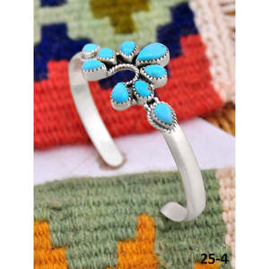Southwest Handmade Kingman Turquoise Sterling Silver Cuff Naja <b>Bracelet</b> Fashionable Kingman Turquoise Sterling Cuff <b>Bracelet</b> - Product Image 2