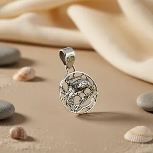 สร้อยคอจี้รูปนกอีกาเงินแท้ 925 ชุบโรเดียม ประดับเพชรซิรคอนสีโรสโกลด์ ดีไซน์ต้นไม้แห่งชีวิต สำหรับผู้หญิง ทันสมัย เหมาะเป็นของขวัญสำหรับงานหมั้น - Product Image 1