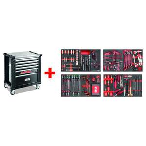 Armoire à roulettes Usag Racing avec assortiment de 300 pièces pour l'entretien, armoires à outils 495 MC - Product Image 1