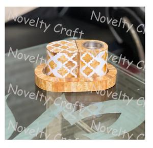 Ensemble de cadeaux Ramadan Calligraphie arabe Brûleur d'encens Bakhoor en bois avec plateau Mubkhar Madkhan Encens Inde pour usage religieux - Product Image 6