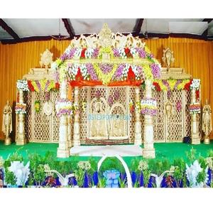Decoración de Mandap con Tema de Balaji y Lakshmi del Sur de la India, Mandap Real para Bodas del Sur de la India, Mandap Tradicional para Bodas del Sur de la India - Product Image 1