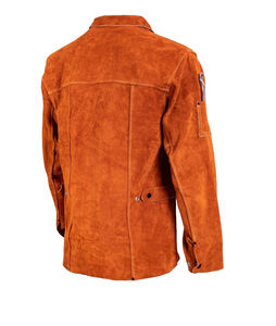Chaqueta de soldador de alta resistencia con aislamiento térmico, ropa de protección industrial, abrigo de soldadura, chaqueta de seguridad de cuero resistente al fuego - Product Image 5