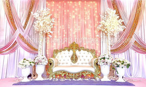 Royal Silver White Wedding Chaise Sofa Italian Marriage Stage <b>Love</b> <b>Seat</b> Decor Royal Luxury Stage Silver Carved Couch DSt Exports - Product Image 2