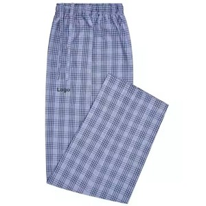 Blue <b>Check</b> Cross Pocket Woven <b>Pajama</b> | Regular Fit Lounge Pants | Soft Cotton-Poly Blend, Drawstring & Pockets | Cozy Sleepwear - Product Image 1
