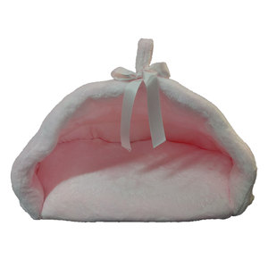 Lit pour animaux de compagnie en peluche rayé XL pour chiens et chats, housse amovible, forme rectangulaire - Product Image 1
