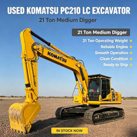Excavatrice sur chenilles Komatsu PC210, 21 tonnes, excavatrice hydraulique moyenne, moteur SAA6D107, excavatrice de construction japonaise d'occasion