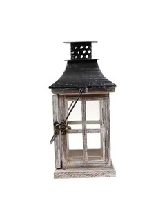 Classic Wooden <b>Lantern</b> <b>Set</b> of 3 with Metal Top for Home & Festival Decorative <b>Lantern</b> Brown & Black Color Wooden <b>Lantern</b> Holders - Product Image 3