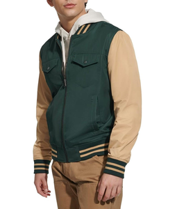 Chaqueta exterior informal para hombre al por mayor personalizada de algodón puro con cuello levantado y logotipo frontal chaqueta de cuero transpirable - Product Image 5