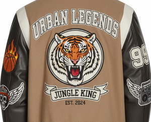 <b>Mens</b> Letterman <b>Varsity</b> <b>Bomber</b> <b>Jacket</b> with Patches Classic Embroidered College Style High Street Stand Collar - Product Image 3