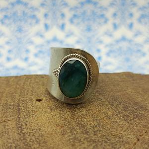 พลอยมรกตคอรันดัมโบฮีเมียนปรับขนาดได้กว้างใช้ได้ทั้งชายและหญิงแหวนเงิน925ออกแบบได้ - Product Image 6