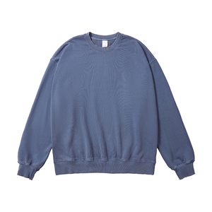 Sweat-shirt surdimensionné en molleton de coton 100% pour hommes, col en O, long pull brodé, motif imprimé d'hiver uni - Product Image 6