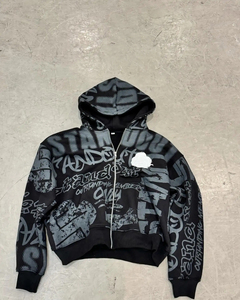 Sudadera con Capucha Personalizada Unisex, Color Rosa, con Estampado Gráfico, Estilo Urbano, Sudadera con Capucha de Gran Tamaño, Estilo Hip Hop - Product Image 3