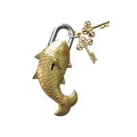 Serrure à cadenas en laiton fait main, grand modèle, avec 2 clés, en acier, en fer, en aluminium, déverrouillage par empreinte digitale, serrure de porte, fabricant indien, exportation mondiale