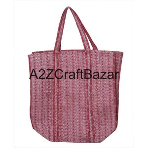 Sac fourre-tout en coton bohème indien fait à la main pour femmes, imprimé floral en blocs, sacs à bandoulière pour femmes - Product Image 1