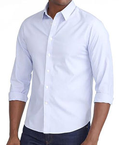 OEM de alta calidad de los hombres casuales para camisas logotipo personalizado de impresión de tela de popelina de seda transpirable ecológico de talla grande XL de primavera - Product Image 6