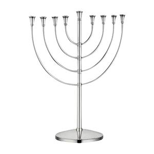 Modern Silver Plated Hanukkah Menorah 9 <b>Branch</b> Candle Holder Religious Festival Of <b>Lights</b> Candelabrum For Home Decor - Product Image 2