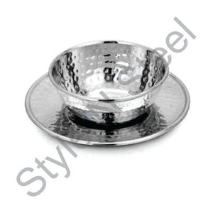 Bol à doigts poli à prix de gros avec doublure intérieure, paroi simple, classique, écologique, couleur argent, en acier inoxydable - Product Image 1