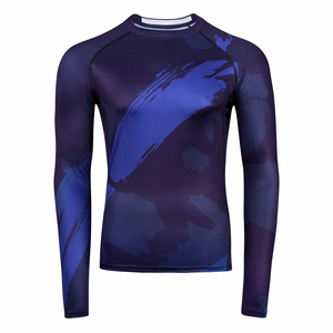 Logo personnalisé sublimé Rashguard manches courtes Surf, MMA BJJ chemise de compression unisexe Concevez votre propre - Product Image 1