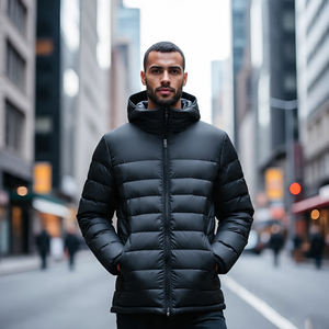 Vestes à bulles rembourrées à capuche pour hommes Vêtements d'extérieur décontractés à la mode Manteaux d'hiver matelassés pour hommes Vestes rembourrées à bouffant pour hommes - Product Image 1