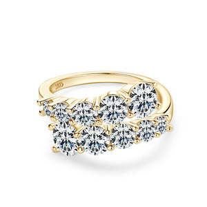 Anillo de Compromiso Clásico de Moda para Mujer, con Moissanita, Plata de Ley S925, Engaste Bypass, Regalo de Cumpleaños, Boda, Día de San Valentín - Product Image 1