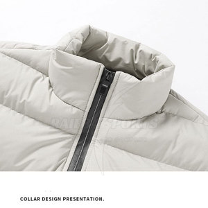 High Quality Custom Canvas Puffer <b>Jacket</b> with Stand Collar Winter <b>Waterproof</b> <b>Breathable</b> <b>Lightweight</b> Outdoor Wholesale - Product Image 3