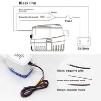 Pompe de cale marine 12V submersible automatique alimentée par batterie pour camping-car, yacht, bateau rapide