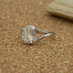 Anillo de diamante cultivado en laboratorio radiante brillante, oro de 14 quilates, corte ovalado, 3 quilates, VVS2, IGI, joyería fina de moda certificada, aniversario de boda - Product Image 5