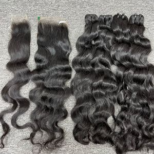 Paquete de trama de cabello humano virgen ONDA NATURAL de alta calidad, tupé de encaje HD negro crudo para mujeres negras, estilo Jerry Curl, un donante - Product Image 4