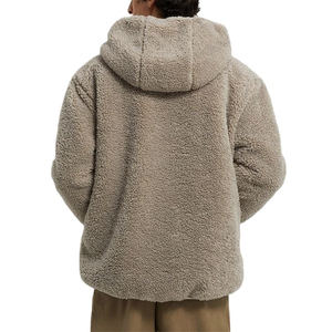 Sudadera con capucha de lana Polar de alta calidad 100%, chaqueta con capucha para hombre con forro personalizado OEM y media cremallera Sherpa Shearling para hombre - Product Image 4
