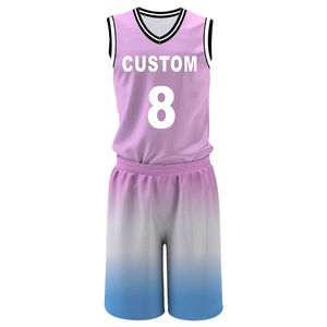 Custom sublimated basketball uniform set durable breathable jersey shorts design for team and <b>club</b> use mesh jersey - Product Image 5