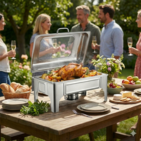 Réchaud à buffet en acier inoxydable alimenté au carburant, 6 L, pour la restauration, les hôtels, les restaurants et les services de traiteur