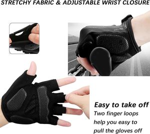 Vente en gros directe d'usine de gants de course de vélo de sports de plein air anti-choc demi-doigts gants de cyclisme d'escalade - Product Image 4