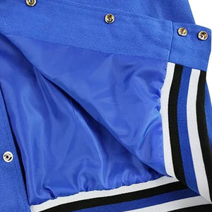 Venta caliente chaqueta de cuero Varsity de lana de alta calidad personalizable Casual Stand Collar sólido botón Letterman Varsity chaqueta - Product Image 5