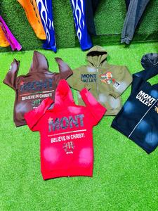 เสื้อสเวตเตอร์ขนแกะคอตตอน450 GSM พิมพ์โลโก้ DTF มีป้ายแขวนแบบเลือกได้ - Product Image 4